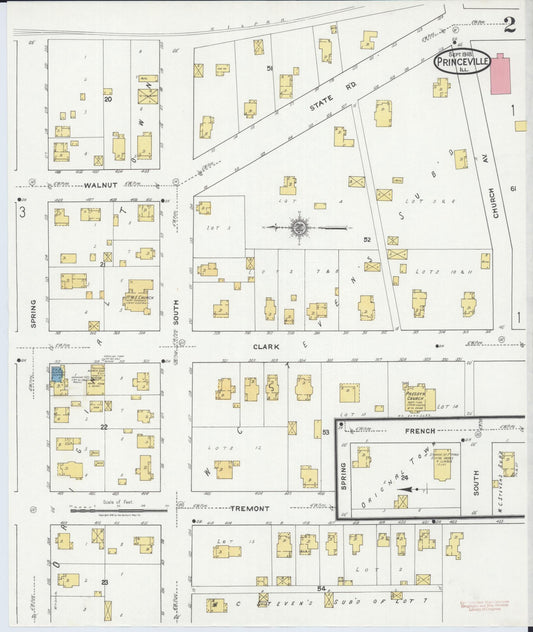 Sanborn Fire Insurance Map from Princeville, Peoria County, Illinois (1918), Sheet #0002 - Historic Sanborn Fire Insurance Map Print, vintage old map wall art, antique decor, genealogy gift, Illinois Illinois map