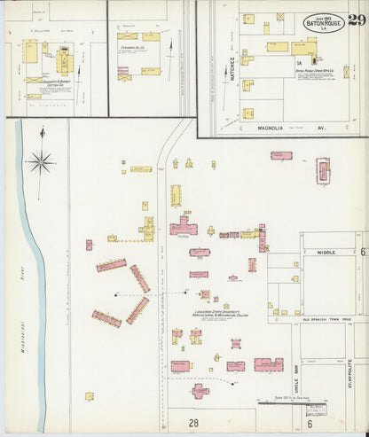 Sanborn Fire Insurance Map from Baton Rouge, East Baton Rouge Parish, Louisiana (1903), Sheet #0029 - Complete Map Set gallery image, historic Sanborn map, vintage wall art, Louisiana Louisiana