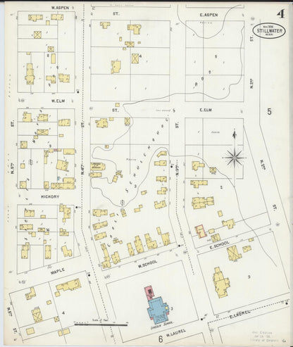 Sanborn Fire Insurance Map from Stillwater, Washington County, Minnesota (1898), Sheet #0004 - Complete Map Set gallery image, historic Sanborn map, vintage wall art, Minnesota Minnesota