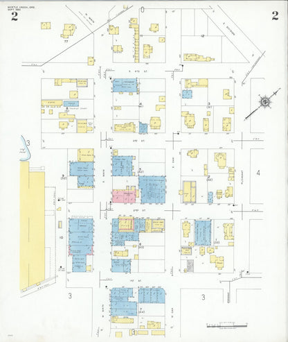 Sanborn Fire Insurance Map from Myrtle Creek, Douglas County, Oregon (1950), Sheet #0002 - Complete Map Set gallery image, historic Sanborn map, vintage wall art, Oregon Oregon