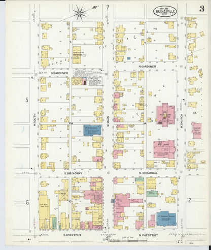 Sanborn Fire Insurance Map from Barnesville, Belmont County, Ohio (1908), Sheet #0003 - Historic Sanborn Fire Insurance Map Print, vintage old map wall art, antique decor, genealogy gift, Ohio Ohio map
