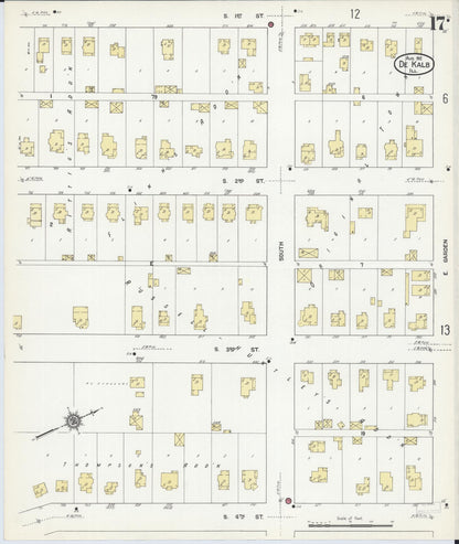 Sanborn Fire Insurance Map from De Kalb, De Kalb County, Illinois (1912), Sheet #0017 - Complete Map Set gallery image, historic Sanborn map, vintage wall art, Illinois Illinois