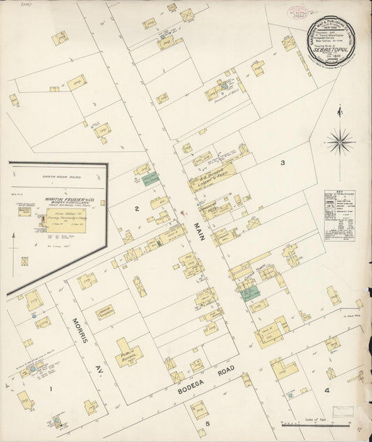 Sanborn Fire Insurance Map from Sebastopol, Sonoma County, California. (1888) – Historic Sanborn Fire Insurance Map Print