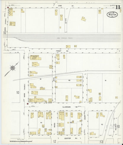 Sanborn Fire Insurance Map from Winton, Lackawanna County, Pennsylvania (1912), Sheet #0011 - Historic Sanborn Fire Insurance Map Print, vintage old map wall art, antique decor, genealogy gift, Pennsylvania Pennsylvania map