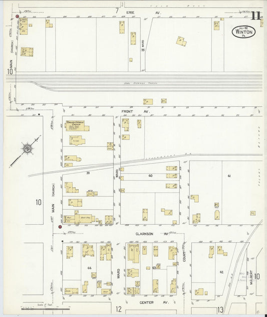Sanborn Fire Insurance Map from Winton, Lackawanna County, Pennsylvania (1912), Sheet #0011 - Historic Sanborn Fire Insurance Map Print, vintage old map wall art, antique decor, genealogy gift, Pennsylvania Pennsylvania map
