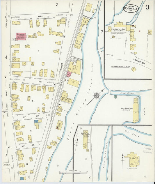 Sanborn Fire Insurance Map from Boonville, Oneida County, New York (1909), Sheet #0003 - Historic Sanborn Fire Insurance Map Print, vintage old map wall art, antique decor, genealogy gift, New York New York map