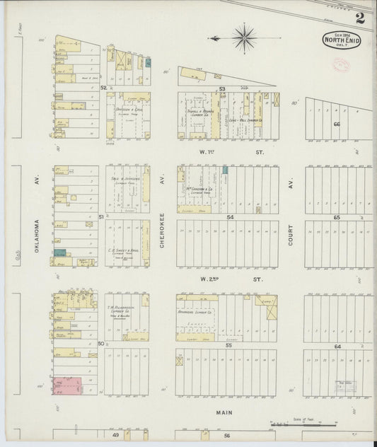 Sanborn Fire Insurance Map from North Enid, Garfield County, Oklahoma (1894), Sheet #0002 - Historic Sanborn Fire Insurance Map Print, vintage old map wall art, antique decor, genealogy gift, Oklahoma Oklahoma map