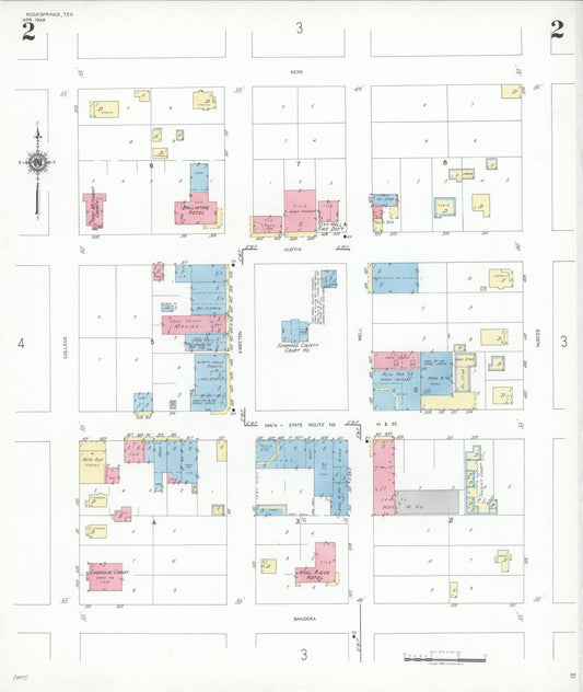 Sanborn Fire Insurance Map from Rocksprings, Edwards County, Texas (1948), Sheet #0002 - Historic Sanborn Fire Insurance Map Print, vintage old map wall art, antique decor, genealogy gift, Texas Texas map