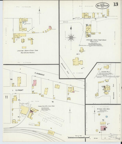 Sanborn Fire Insurance Map from Mount Vernon, Knox County, Ohio (1897), Sheet #0013 - Complete Map Set gallery image, historic Sanborn map, vintage wall art, Ohio Ohio