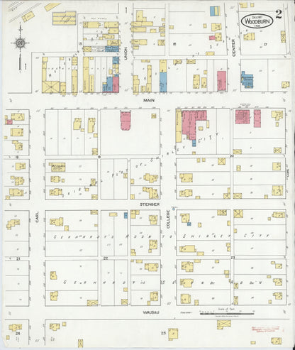 Sanborn Fire Insurance Map from Woodburn, Allen County, Indiana (1917), Sheet #0002 - Complete Map Set gallery image, historic Sanborn map, vintage wall art, Indiana Indiana