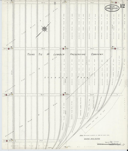 Sanborn Fire Insurance Map from Somerville, Burleson County, Texas (1910), Sheet #0012 - Complete Map Set gallery image, historic Sanborn map, vintage wall art, Texas Texas