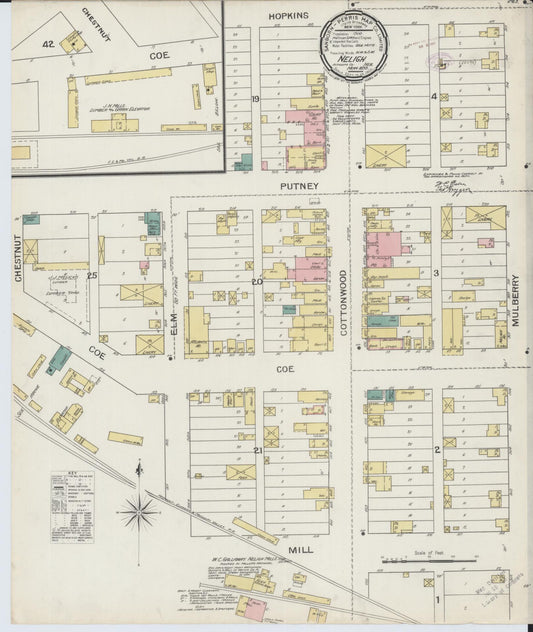 Sanborn Fire Insurance Map from Neligh, Antelope County, Nebraska (1893), Sheet #0001 - Historic Sanborn Fire Insurance Map Print, vintage old map wall art, antique decor, genealogy gift, Nebraska Nebraska map