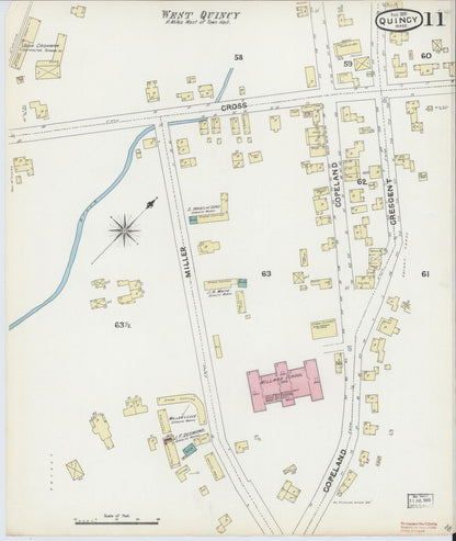 Sanborn Fire Insurance Map from Quincy, Norfolk County, Massachusetts (1891), Sheet #0011 - Complete Map Set gallery image, historic Sanborn map, vintage wall art, Massachusetts Massachusetts
