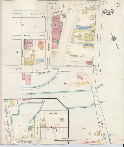 Sanborn Fire Insurance Map from Lyons, Wayne County, New York (1949), Sheet #0005 - Complete Map Set gallery image, historic Sanborn map, vintage wall art, New York New York