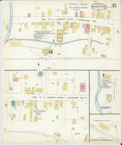 Sanborn Fire Insurance Map from Georgetown, Scott County, Kentucky (1907), Sheet #0015 - Complete Map Set gallery image, historic Sanborn map, vintage wall art, Kentucky Kentucky