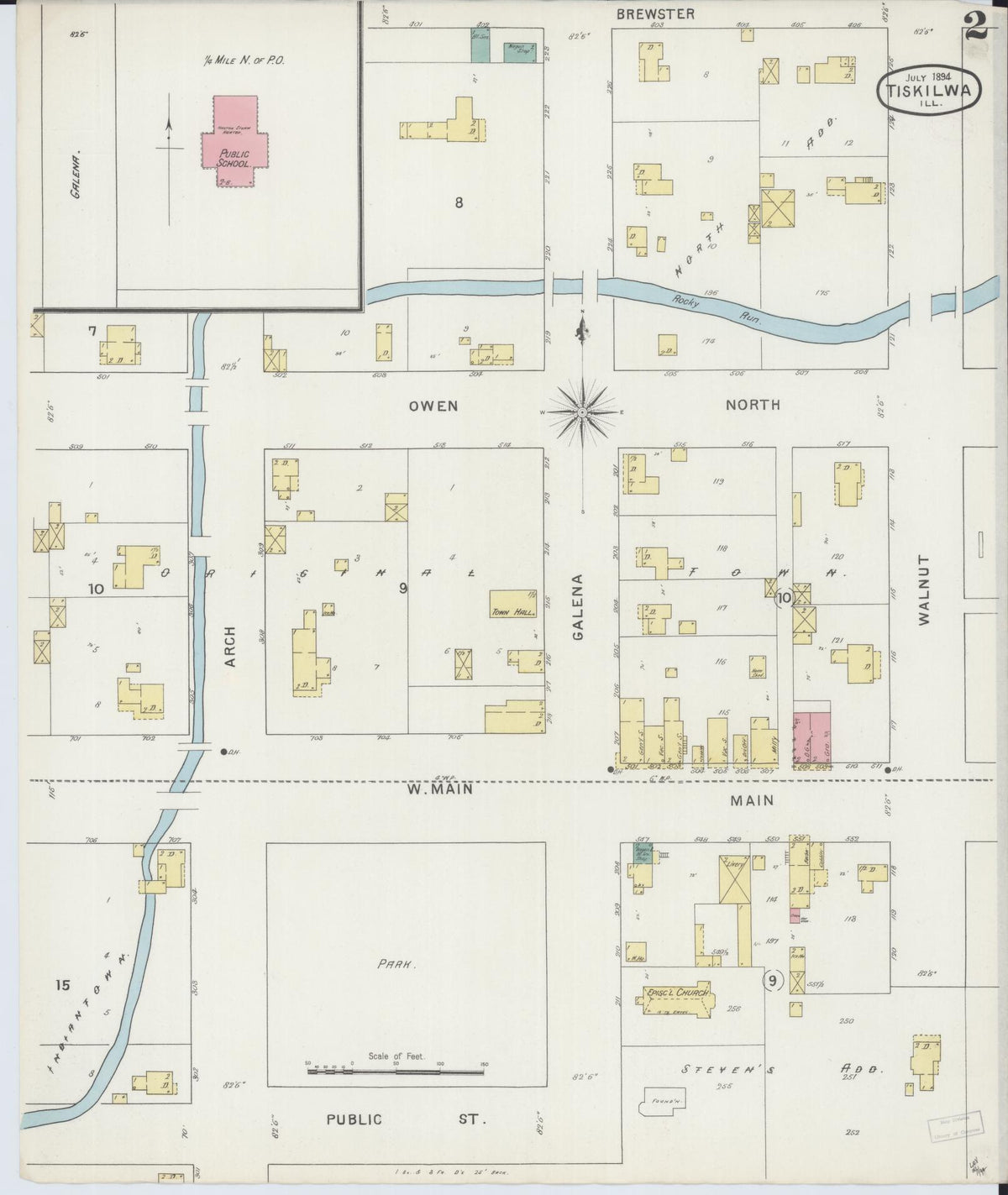 Sanborn Fire Insurance Map from Tiskilwa, Bureau County, Illinois (1894), Sheet #0002 - Complete Map Set gallery image, historic Sanborn map, vintage wall art, Illinois Illinois