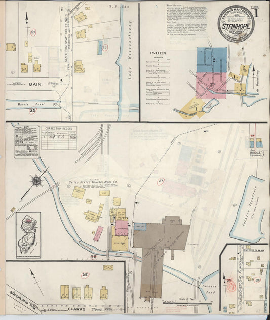 Sanborn Fire Insurance Map from Stanhope, Sussex County, New Jersey. (1934) – Historic Sanborn Fire Insurance Map Print