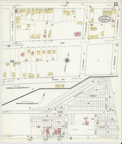 Sanborn Fire Insurance Map from Peekskill, Westchester County, New York (1911), Sheet #0015 - Complete Map Set gallery image, historic Sanborn map, vintage wall art, New York New York