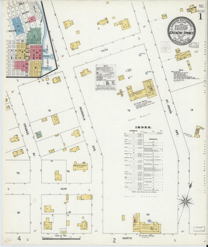 Sanborn Fire Insurance Map from Green Cove Springs, Clay County, Florida (1903), Sheet #0001 - Complete Map Set gallery image, historic Sanborn map, vintage wall art, Florida Florida