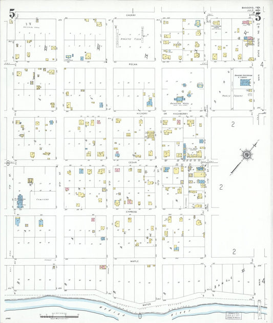 Sanborn Fire Insurance Map from Bandera, Bandera County, Texas (1950), Sheet #0005 - Historic Sanborn Fire Insurance Map Print, vintage old map wall art, antique decor, genealogy gift, Texas Texas map