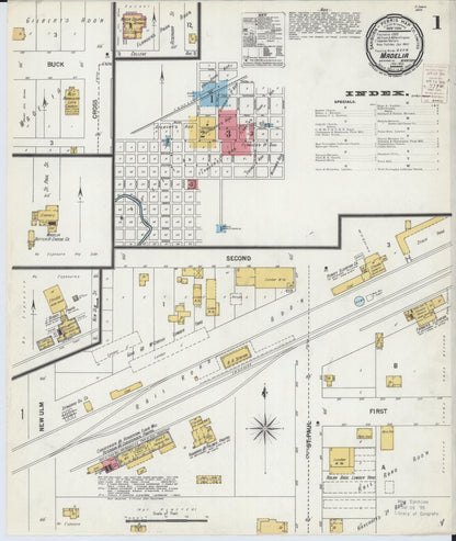 Sanborn Fire Insurance Map from Madelia, Watonwan County, Minnesota (1900), Sheet #0001 - Complete Map Set gallery image, historic Sanborn map, vintage wall art, Minnesota Minnesota
