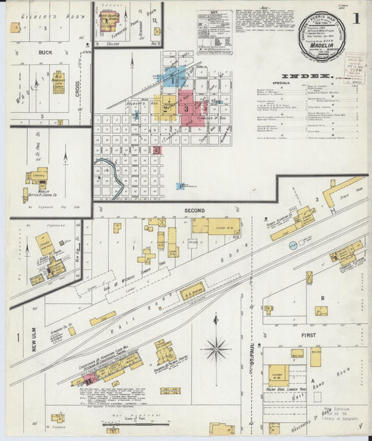 Sanborn Fire Insurance Map from Madelia, Watonwan County, Minnesota (1900), Sheet #0001 - Complete Map Set gallery image, historic Sanborn map, vintage wall art, Minnesota Minnesota