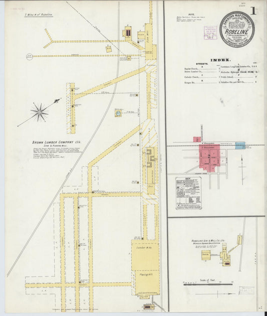 Sanborn Fire Insurance Map from Robeline, Natchitoches Parish, Louisiana. (1904) – Historic Sanborn Fire Insurance Map Print
