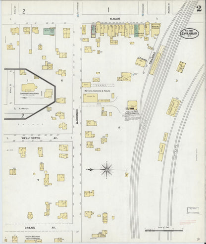 Sanborn Fire Insurance Map from Savannah, Wayne County, New York (1906), Sheet #0002 - Complete Map Set gallery image, historic Sanborn map, vintage wall art, New York New York
