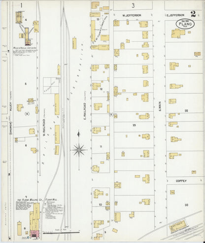 Sanborn Fire Insurance Map from Plano, Collin County, Texas (1901), Sheet #0002 - Historic Sanborn Fire Insurance Map Print, vintage old map wall art, antique decor, genealogy gift, Texas Texas map