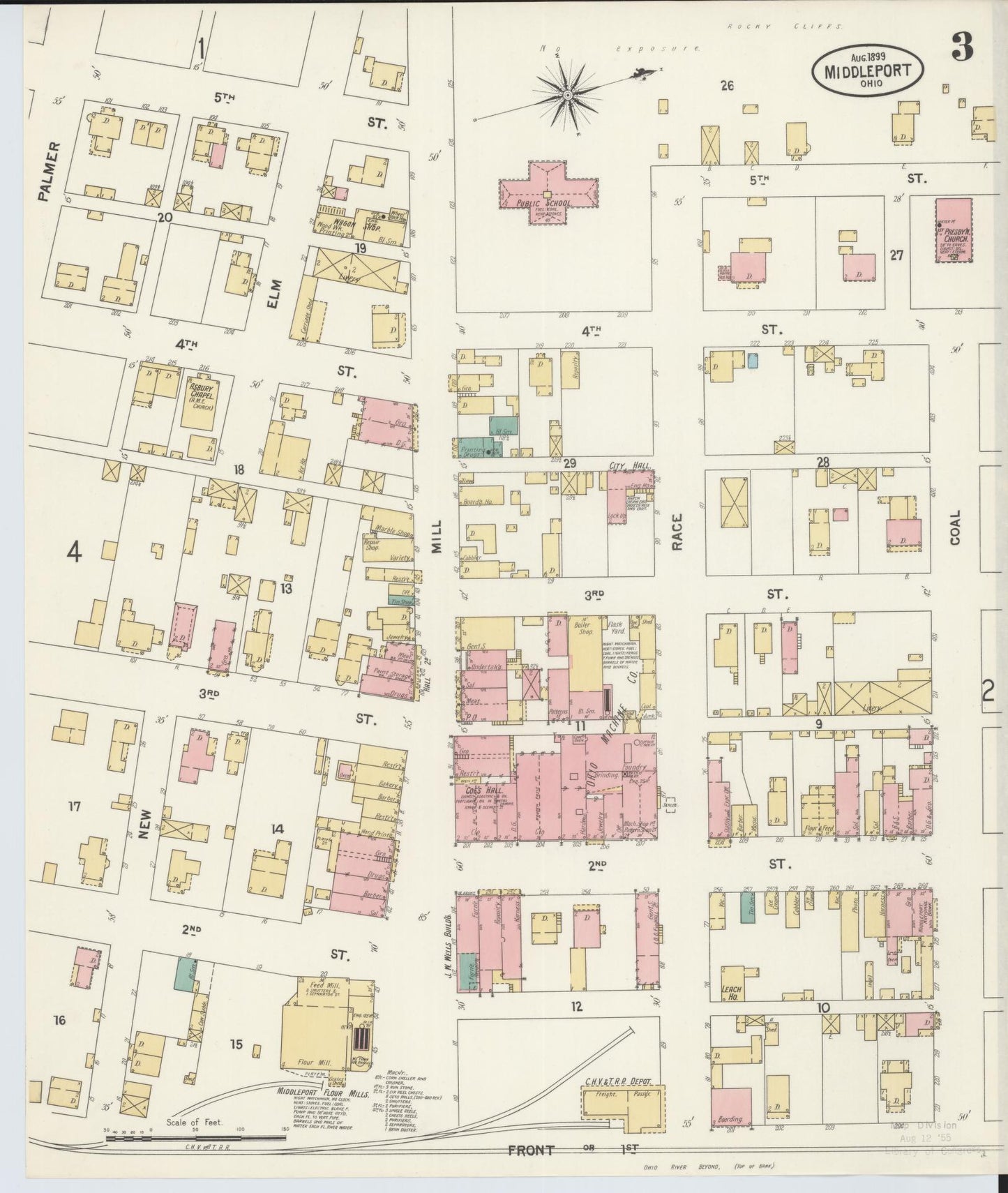 Sanborn Fire Insurance Map from Middleport, Meigs County, Ohio (1899), Sheet #0003 - Complete Map Set gallery image, historic Sanborn map, vintage wall art, Ohio Ohio
