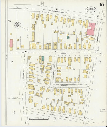 Sanborn Fire Insurance Map from Herkimer, Herkimer County, New York (1906), Sheet #0010 - Complete Map Set gallery image, historic Sanborn map, vintage wall art, New York New York