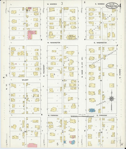 Sanborn Fire Insurance Map from Princeton, Bureau County, Illinois (1911), Sheet #0004 - Complete Map Set gallery image, historic Sanborn map, vintage wall art, Illinois Illinois