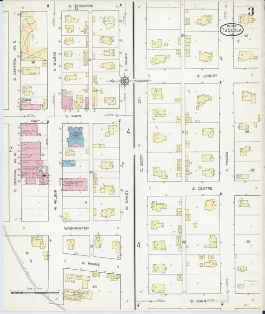 Sanborn Fire Insurance Map from Tuscola, Douglas County, Illinois (1914), Sheet #0003 - Historic Sanborn Fire Insurance Map Print, vintage old map wall art, antique decor, genealogy gift, Illinois Illinois map