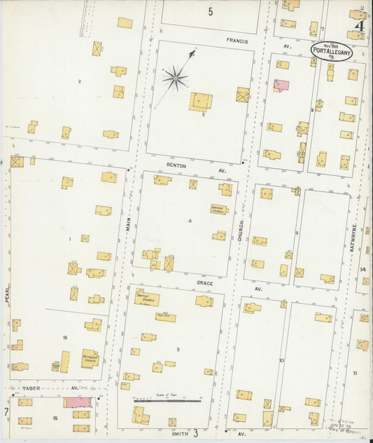 Sanborn Fire Insurance Map from Port Allegany, McKean County, Pennsylvania (1903), Sheet #0004 - Historic Sanborn Fire Insurance Map Print, vintage old map wall art, antique decor, genealogy gift, Pennsylvania Pennsylvania map