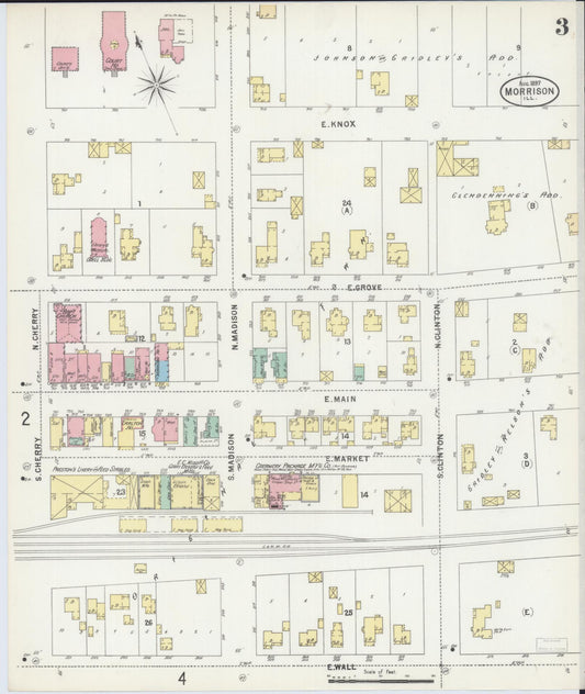 Sanborn Fire Insurance Map from Morrison, Whiteside County, Illinois (1897), Sheet #0003 - Historic Sanborn Fire Insurance Map Print, vintage old map wall art, antique decor, genealogy gift, Illinois Illinois map