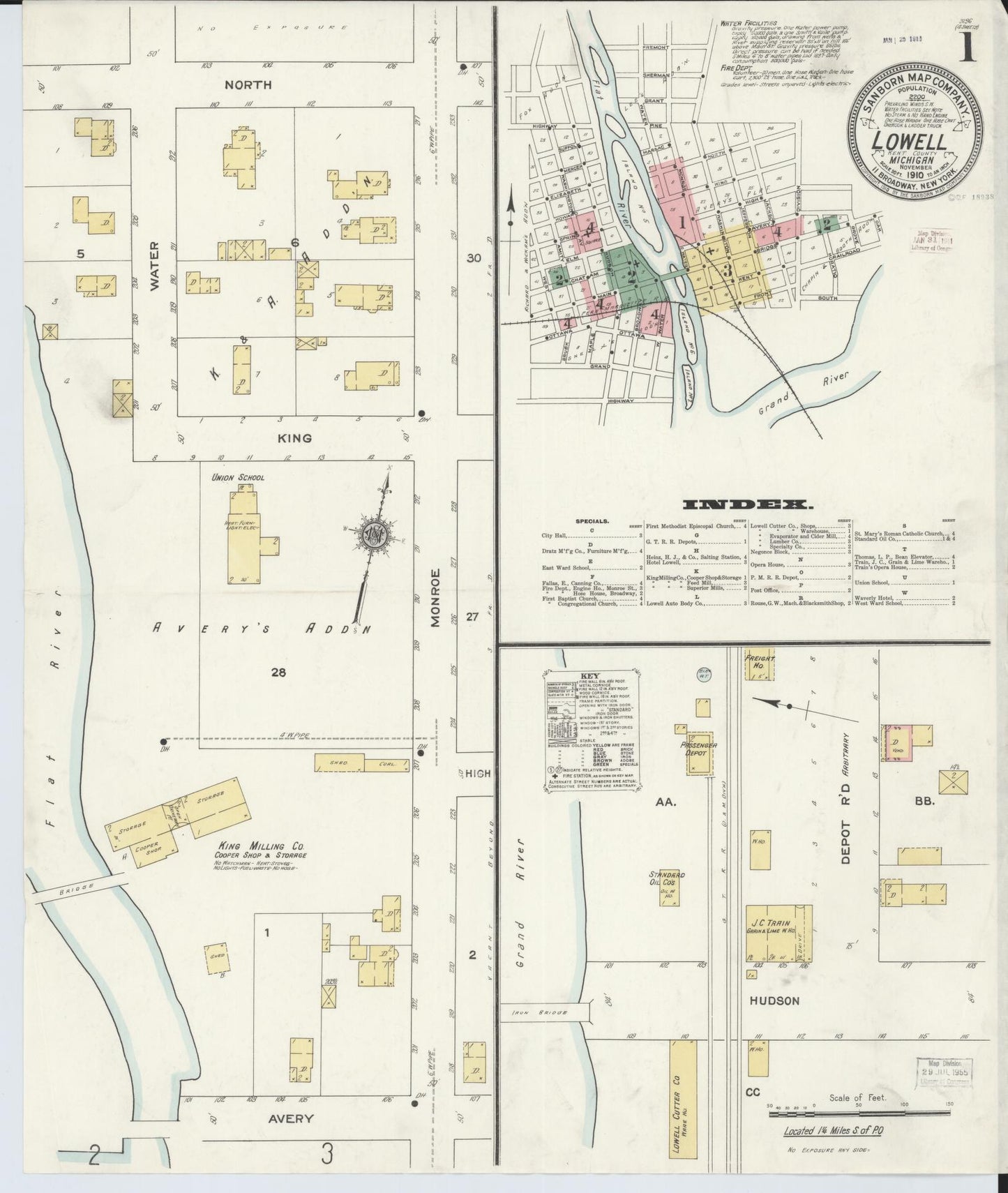 Sanborn Fire Insurance Map from Lowell, Kent County, Michigan (1910), Sheet #0003 - Complete Map Set gallery image, historic Sanborn map, vintage wall art, Michigan Michigan
