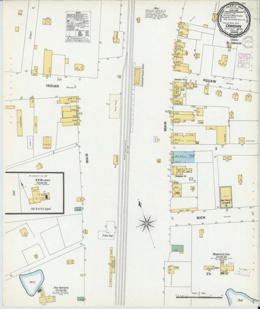 Sanborn Fire Insurance Map from Canadian, Pittsburg County, Oklahoma (1901), Sheet #0001 - Historic Sanborn Fire Insurance Map Print, vintage old map wall art, antique decor, genealogy gift, Oklahoma Oklahoma map