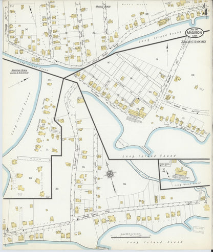 Sanborn Fire Insurance Map from Madison, New Haven County, Connecticut (1915), Sheet #0004 - Complete Map Set gallery image, historic Sanborn map, vintage wall art, Connecticut Connecticut