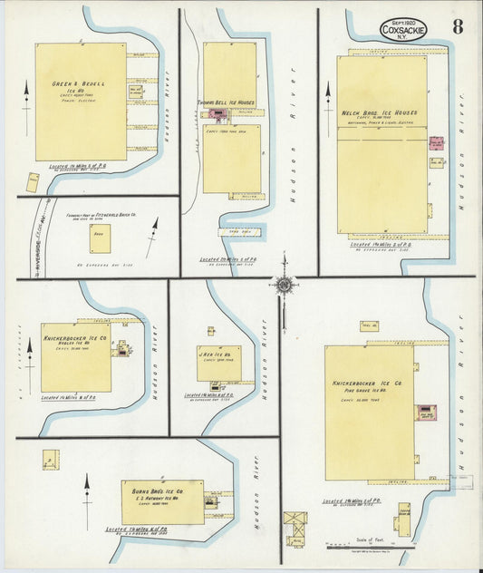 Sanborn Fire Insurance Map from Coxsackie, Greene County, New York (1920), Sheet #0008 - Historic Sanborn Fire Insurance Map Print, vintage old map wall art, antique decor, genealogy gift, New York New York map