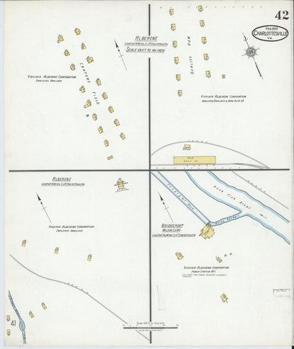 Sanborn Fire Insurance Map from Charlottesville, Independent Cities, Virginia (1920), Sheet #0042 - Complete Map Set gallery image, historic Sanborn map, vintage wall art, Virginia Virginia