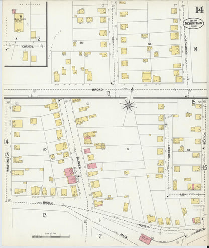Sanborn Fire Insurance Map from New Britain, Hartford County, Connecticut (1901), Sheet #0014 - Complete Map Set gallery image, historic Sanborn map, vintage wall art, Connecticut Connecticut