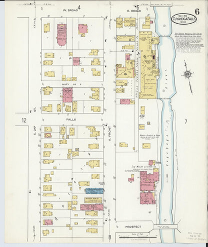 Sanborn Fire Insurance Map from Cuyahoga Falls, Summit County, Ohio (1916), Sheet #0006 - Complete Map Set gallery image, historic Sanborn map, vintage wall art, Ohio Ohio