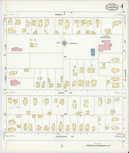 Sanborn Fire Insurance Map from Fairport, Monroe County, New York (1909), Sheet #0004 - Complete Map Set gallery image, historic Sanborn map, vintage wall art, New York New York
