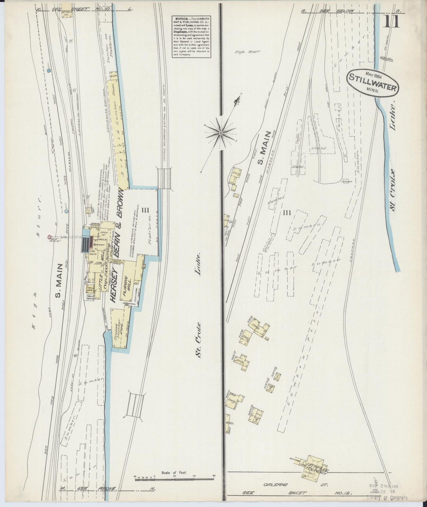 Sanborn Fire Insurance Map from Stillwater, Washington County, Minnesota (1884), Sheet #0011 - Complete Map Set gallery image, historic Sanborn map, vintage wall art, Minnesota Minnesota