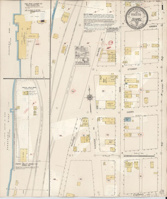 Sanborn Fire Insurance Map from Duvall, King County, Washington (1930), Sheet #0001 - Complete Map Set gallery image, historic Sanborn map, vintage wall art, Washington Washington
