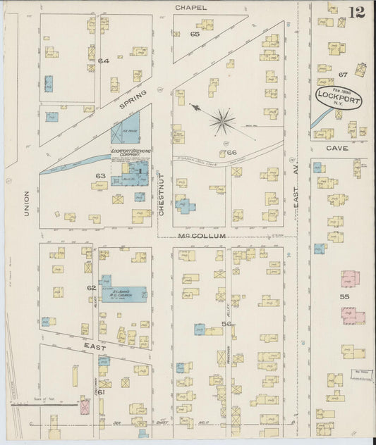 Sanborn Fire Insurance Map from Lockport, Niagara County, New York (1886), Sheet #0011 - Historic Sanborn Fire Insurance Map Print, vintage old map wall art, antique decor, genealogy gift, New York New York map