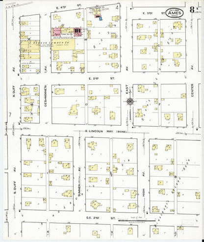 Sanborn Fire Insurance Map from Ames, Story County, Iowa (1920), Sheet #0008 - Historic Sanborn Fire Insurance Map Print