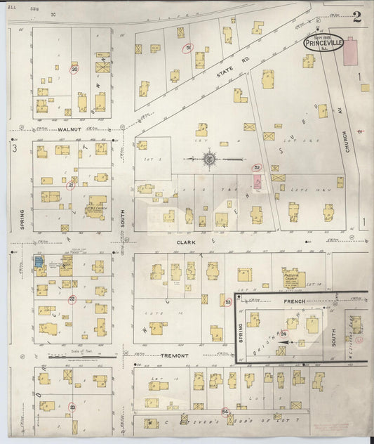 Sanborn Fire Insurance Map from Princeville, Peoria County, Illinois (1933), Sheet #0002 - Historic Sanborn Fire Insurance Map Print, vintage old map wall art, antique decor, genealogy gift, Illinois Illinois map