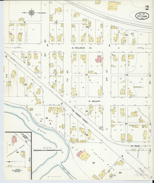 Sanborn Fire Insurance Map from Ottawa, Putnam County, Ohio (1911), Sheet #0002 - Historic Sanborn Fire Insurance Map Print, vintage old map wall art, antique decor, genealogy gift, Ohio Ohio map