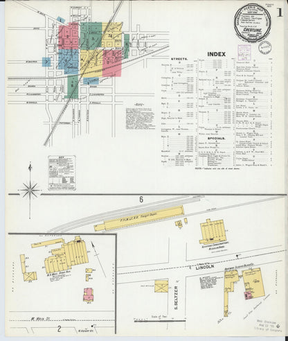Sanborn Fire Insurance Map from Crestline, Crawford County, Ohio (1901), Sheet #0001 - Historic Sanborn Fire Insurance Map Print, vintage old map wall art, antique decor, genealogy gift, Ohio Ohio map